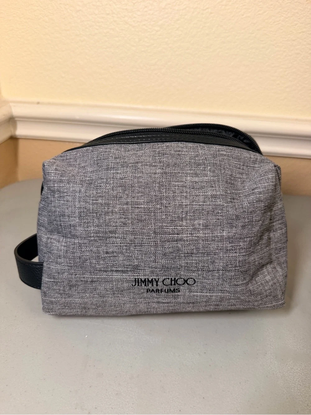 Jimmy Choo Gray Travel Tote and Toiletry Pouch